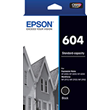 C13T10G192 Epson 604 Standard Capacity Black Ink Cartridge For Epson WorkForce WF-2910/2930/2950 and Expression Home XP-2200/3200/4200 Printers